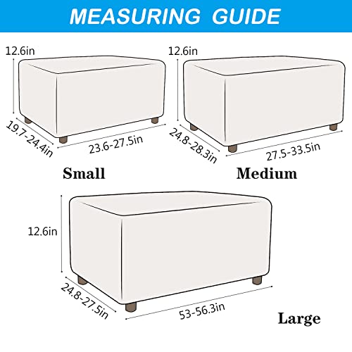 Obcreat Ottoman Covers, Stretch Jacquard Ottoman Slipcover Soft Thick Folding Storage Cover Rectangle Footrest Stool Covers With Elastic Bottom Furniture Protector Covers (Burnt Orange, Large) #TOP5