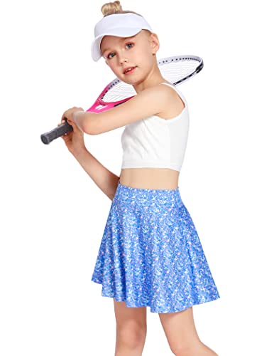 Zaclotre Girls Skorts Skirts For Tennis Blue Golf Skorts With 2 Pockets Running Tennis Skirt For Girl Size 4-5 #TOP4