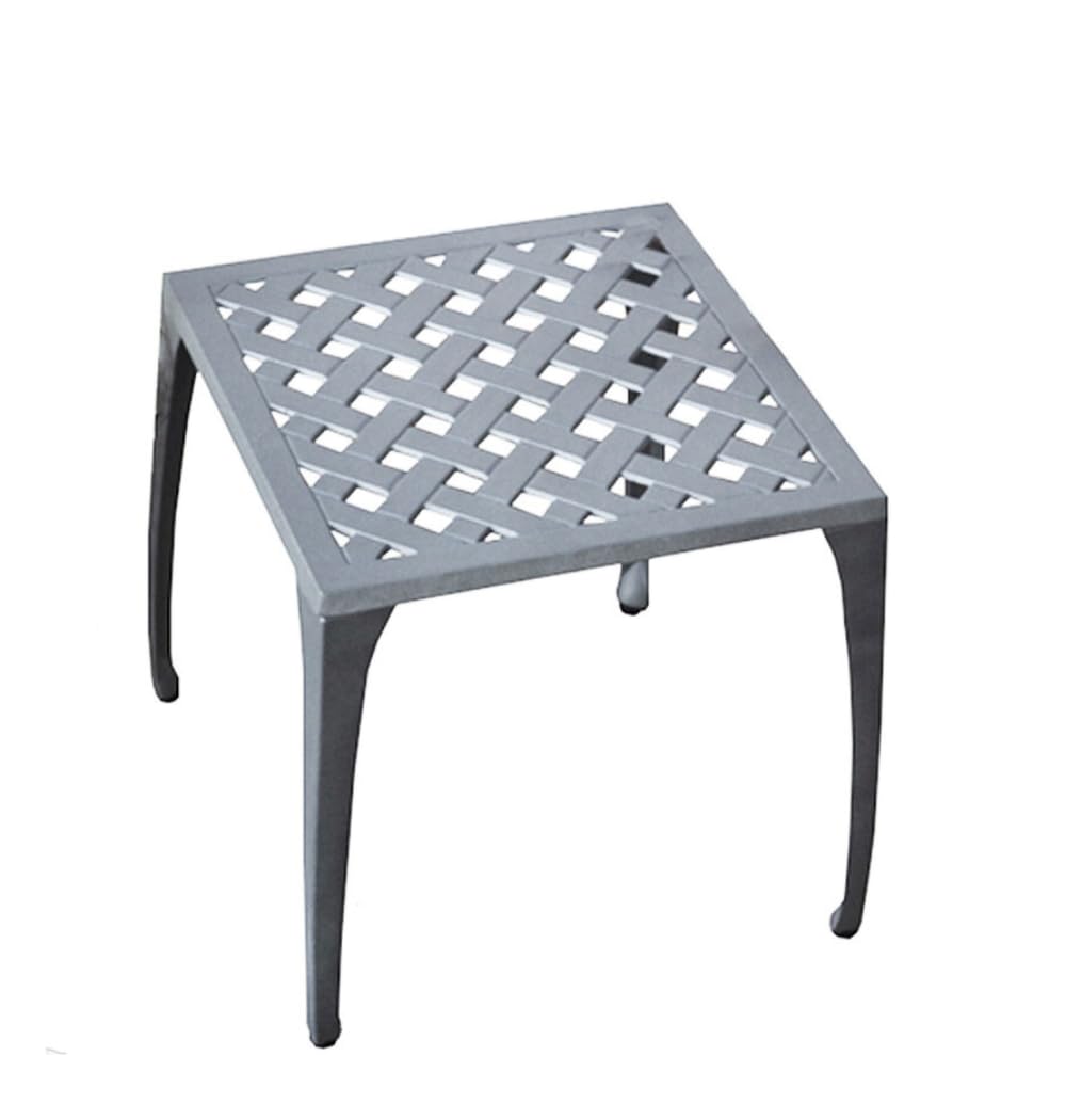 Lazy Susan 45 cm Willow Square Side Table | Maintenance Free | Weatherproof | Cast Aluminium | Slate Grey Finish