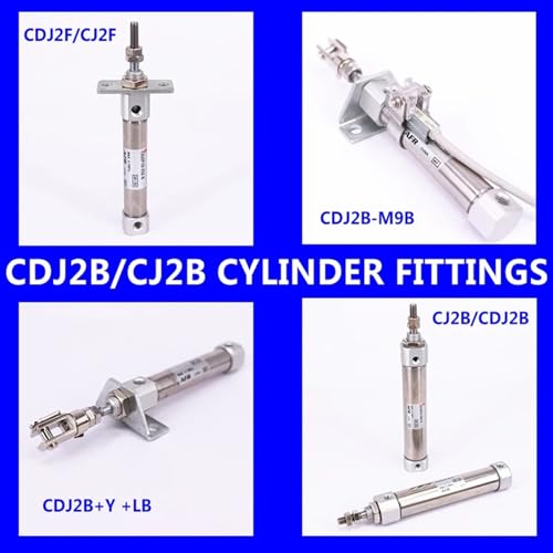 Mini cilindro de aire comprimido CDJ2B10-30Z-B de doble acción para guiado lineal 4