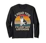 cane vintage boston terrier i hear you i'm just not listening maglia a manica