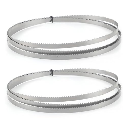 2PCS Bandsaw Blades for Wood Cutting – Professional Carbon Steel Band Saw Blades Multiple TPI Options – Premium Quality Woodworking Blades for Softwood Hardwood Plastic – Compatible with Most Bandsaws