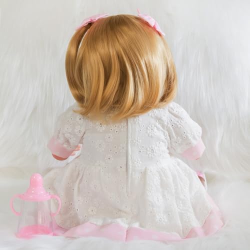 Muñeca Reborn 16 pulgadas ENADOLL cabello rubio miniatura 7