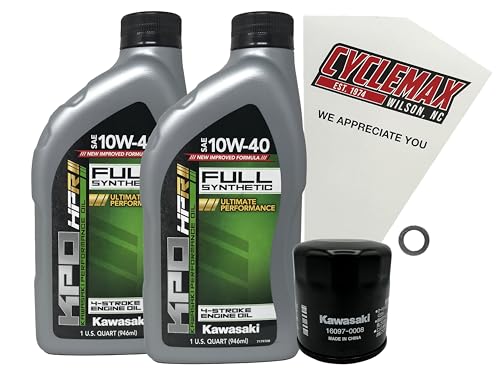 Cyclemax Full Synthetic Oil Change Kit compatible with 2023-2025 Kawasaki ELIMINATOR