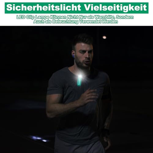 ZLCBBD LED Clip Lampe Stirnlampe Blinklicht Schulranzen Reflektor Kinder Wiederaufladbar Ultra-Lange Batterielebensdauer Nacht Clip Lauflicht für Laufen Joggen Haustier Rucksack Kleidung 2er