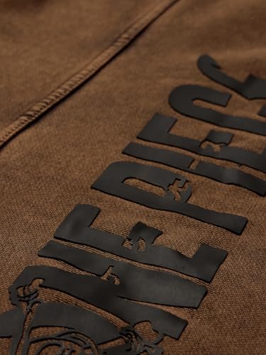 Image of The Souled Store One Piece: Pirates Men and Boys Long Sleeves Hooded Neck Brown Graphic Printed Cotton Blend Oversized Hoodies