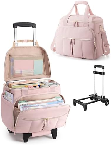 Marscamd Rolling Teacher Bag with Accordion File Organizer & 15.6...