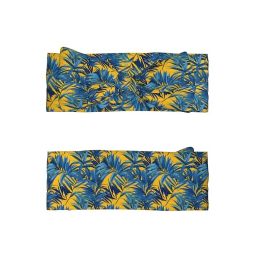 Tropical Plant Yellow Print Baby Girl Bows Headbands Baby Girls Newborn Headbands Infant Toddlers 0-6 Months2