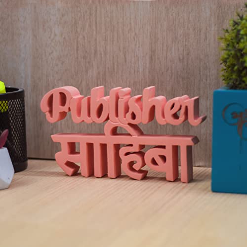 Image of NUKKAD TALES Publisher Sahiba Peach Office Decor Showpiece Office Decoration Items for Office Table Corporate Gifts for Employees Gift for Publishers (7 x 3.90 inch)