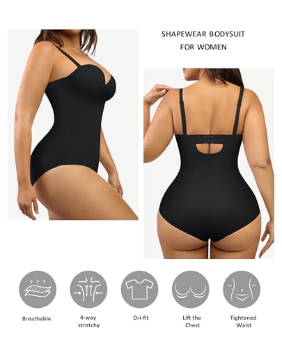 Feelingirl Body Shaper For Women Tummy Control Full Body Seamless Shapewear Slimming Bodysuit With Removable Straps thumb #4