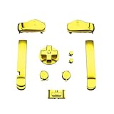eXtremeRate Chrome Gold Replacement Full Set Buttons for Gameboy Advance GBA - Handheld Game Console NOT Included