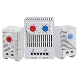 Gettimore DIN-Schienen-Thermostatschalter Temperaturregler, 0-60°C Bereich, für Schaltschränke und Industrieanlagen