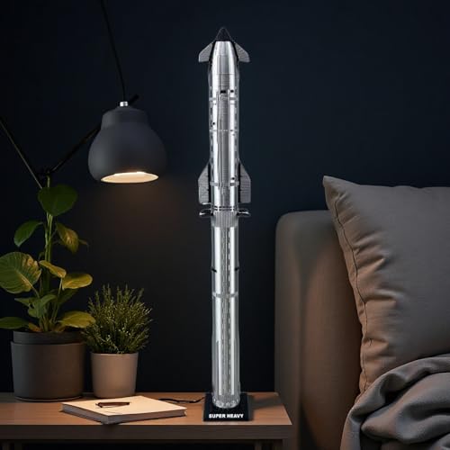 Generic SpaceX Starship Rocket Model Set NASA Gift - Dragon Ship Heavy Falcon 9 Booster, 3D Printing, Desktop Decorations, Aerospace Collectibles, Gifts for Kids Adult Space Lovers, Black, White - Image 4