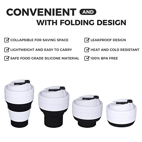 Makersland Collapsible Coffee Cup Foldable Portable Silicone Travel Cup 12 Oz Reusable Bpa Free Folding Mug With Lid For Travel Camping Hiking, Collapsible Cups For Drinking For Adults Kids, Black #TOP2