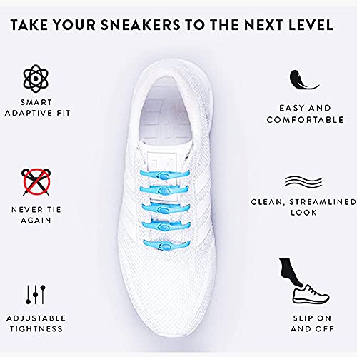 Lazy Elastic Shoelaces For Adults And Kids Sneakers Notie Shoe Laces 12Pcs (Black) #TOP5