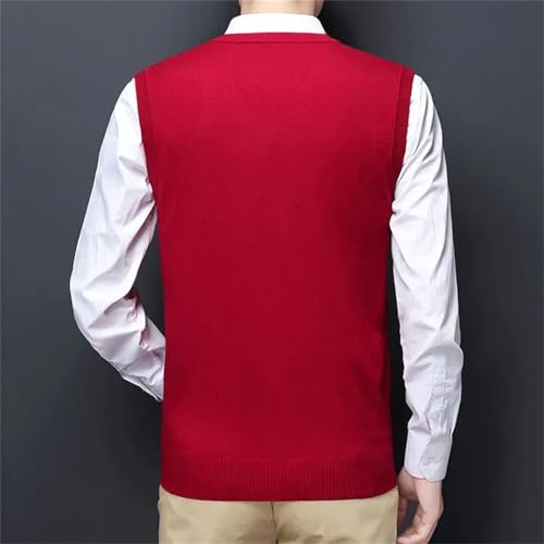 Men's Sweater Vest Slim Fit V-Neck Warm Knit Sleeveless Pullover Classic Casual Tank Tops3