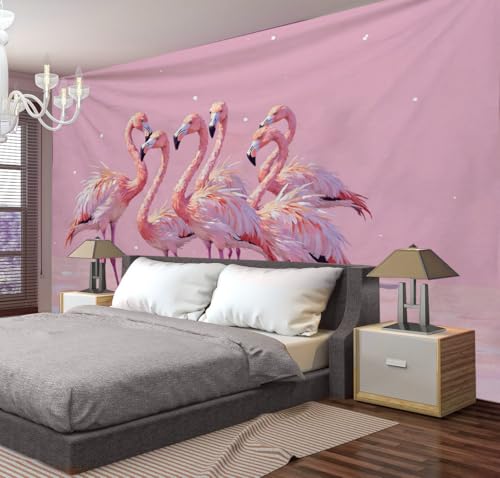 Tapiz de flamenco rosa de 200x150cm: arte de pared suave y ligero para transformar tu dormitorio 3