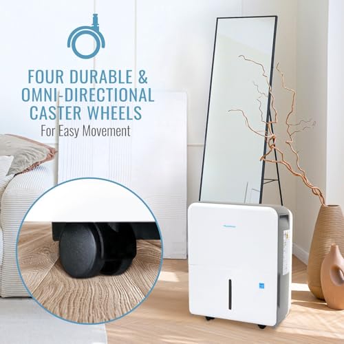 Image of Keystone Energy Star 22-Pint Portable Dehumidifier for Large Rooms up to 1,500 Sq.Ft. with Auto-Shutoff & Timer, Quiet and Moisture Absorber For Basement, Garage, Living Room