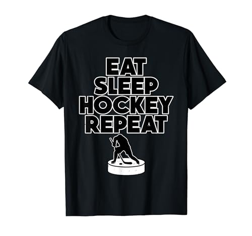 Eat Sleep - Regalos repetitivos de hockey sobre hielo para hombres, mujeres, niños y niños Camiseta
