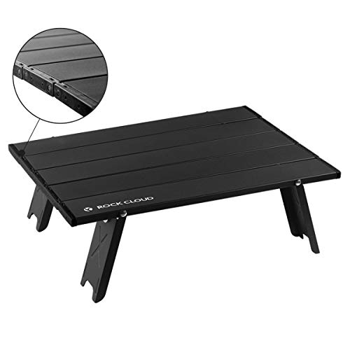 Rock Cloud Folding Beach Table Aluminum Portable Camping Table Ultralight, Black