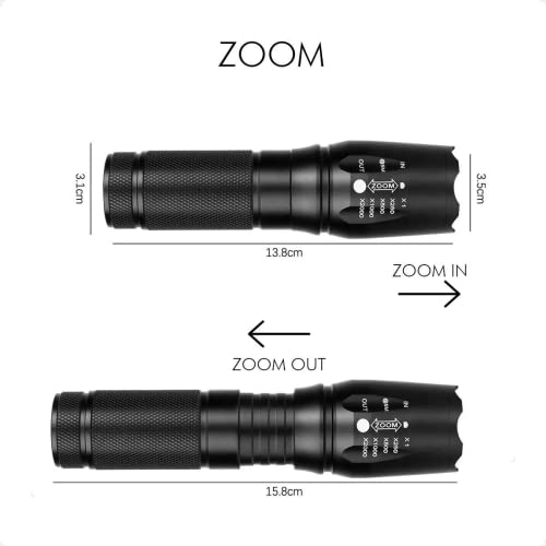Lanterna Tática Militar Led 900 com Zoom Profissional Potente Alta Luminosidade Com Sinalizador TAMO