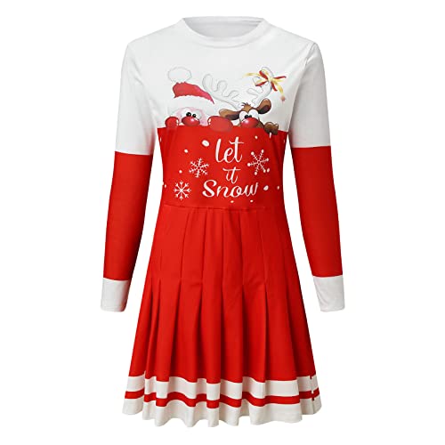 Kerstjurk dames plooirok Xmas sexy mini-jurk avondjurk kerstjurk feestjurk kerstmotief sweatshirt pullover jurk kerstjurk cocktailjurk kerstvrouw jurk tuniek - Image 4