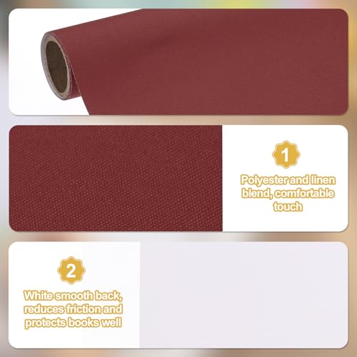 PATIKIL 40x16 Buchbindetuch, Leinen Buchumschlag Buchbinderei Reparaturtuch Buchbindetuch für Buchbinderei Buchkunst Nähen DIY Handwerk, Dunkelrot