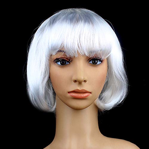 KATCOCO Women's Short Bob Wig Heat Resistant Colorful Syntheic Hair Wig Cosplay Daily Party Wig for Women (Grey)