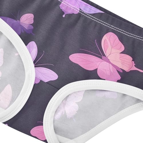 Pink Purple Butterflies Black Little Girl Panties Girls Underwear Toddlers Cotton Bright Kids Briefs Undies 2t4