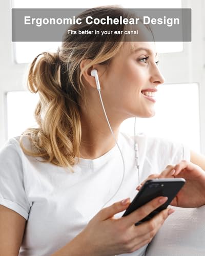 Image of Apple MFi Certified Wired Earbuds for iPhone Lightning Headphones /Earphones | 2Pack Wired Earbuds with Built-in Mic & Volume Control HiFi Stereo Nosie Reduction Earphones for iPhone 14 13 12 11 XS XR X 8