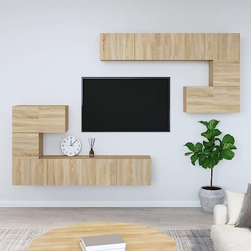 DCRAF Entertainment Centres & TV Stands,Wall-mounted TV Cabinet Sonoma Oak Engineered Wood