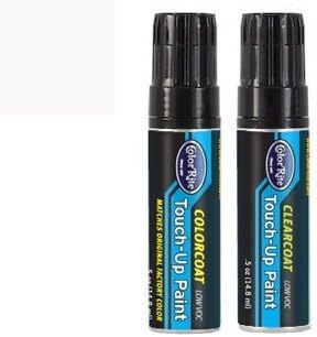 Half-Ounce Jar for Ford Focus Automotive Touch-up Paint - White Platinum Pearl Tricoat UG - All-Inclusive Package
