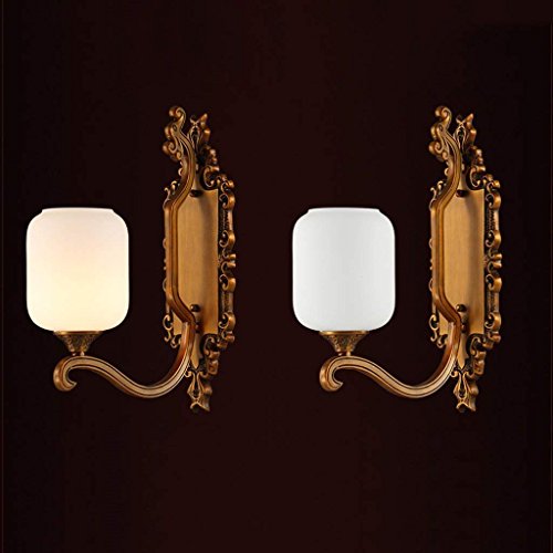 Lámpara de pared china con mármol retro y cobre para iluminar pasillos 2