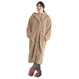 [DREAM SPOT] ドリームスポット 着る毛布 ベージュ ルームウェア ボア コート フード付き フリーサイズ レディース メンズ 男女兼用 もこもこ パジャマ ブランケット あったか 暖か ポケット ループ付き
