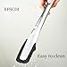 RFSCDI Heat-Resistant Kitchen Tongs and Basting Brush Set - 600℉ Stainless Steel Cooking Tongs with Metal Locking Mechanism - Ideal for Cooking, Grilling Steak, Baking Bread, and BBQ,(Silver 2Pcs)