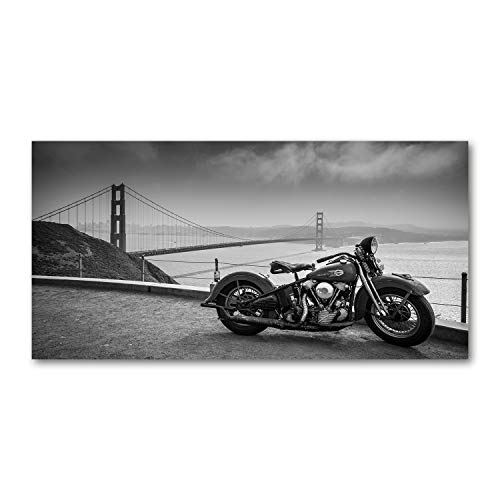 Toile moto noir et blanc Tulup 120x60 grand format tableau mural pour salon