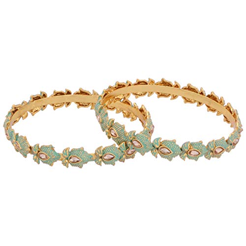 Efulgenz Indian Style Bollywood Traditional Faux Kundan Stone Wedding Bridal Bracelet Bangle Set Jewelry