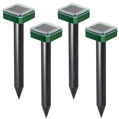 Preisvergleich Produktbild LEIPING 4 X Solar Maulwurfabwehr,Ultrasonic Solar Maulwurfschreck, Schädlingsbekämpfung,Mole Repellent für Draußen Rasen Bauernhof Gartenhöfe