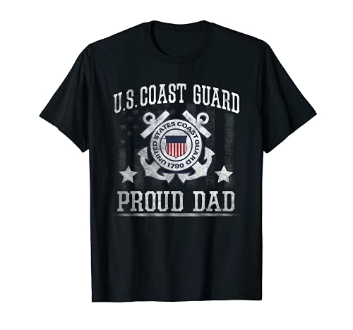 Mens Proud Dad US Coast Guard Shirt- USCG T Shirt