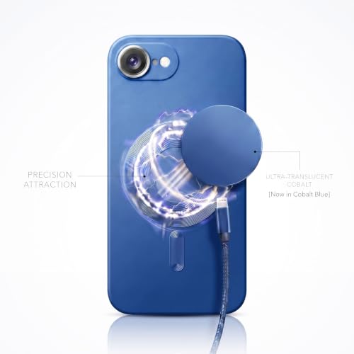 Image of amazon basics Premium Mag-Safe Case for iPhone 16E | Shockproof & Anti-Scratch Cover | Soft Silicone with Wireless Charging | Camera Lens Guard - Blue