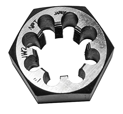 Century Drill & Tool, 98306, 1-11 1/2 NPT, Hex Die, Precision Cut External Threads, High Carbon Alloy Steel