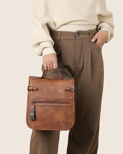 FADEON Crossbody Bags Purses for Women Designer Cross Body Shoulder Bag Purse PU Leather Top Handle Handbag Wide Strap2