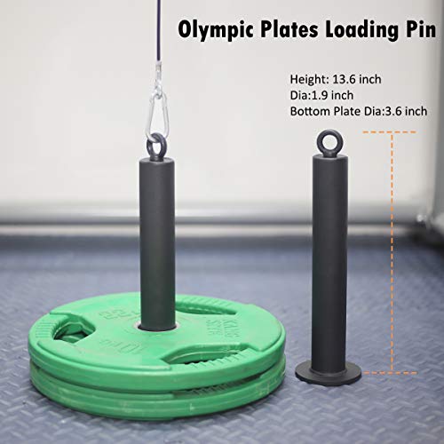 SYL Fitness LAT Pulldown Cable Pulley System with Tricep Rope Adjustable Length with Chain Loading Pin for DIY Home Garage Gym