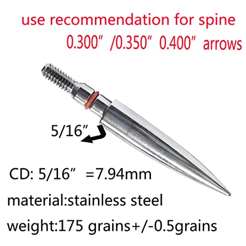 Image of 100 /125 /150 /200 /300 Grains Archery Field Points Practice Field Tips, Archery Target Practice Hunting Arrow Tip for Recurve, Compound Bow Crossbow, Stainless Steel Screw in Broadheads