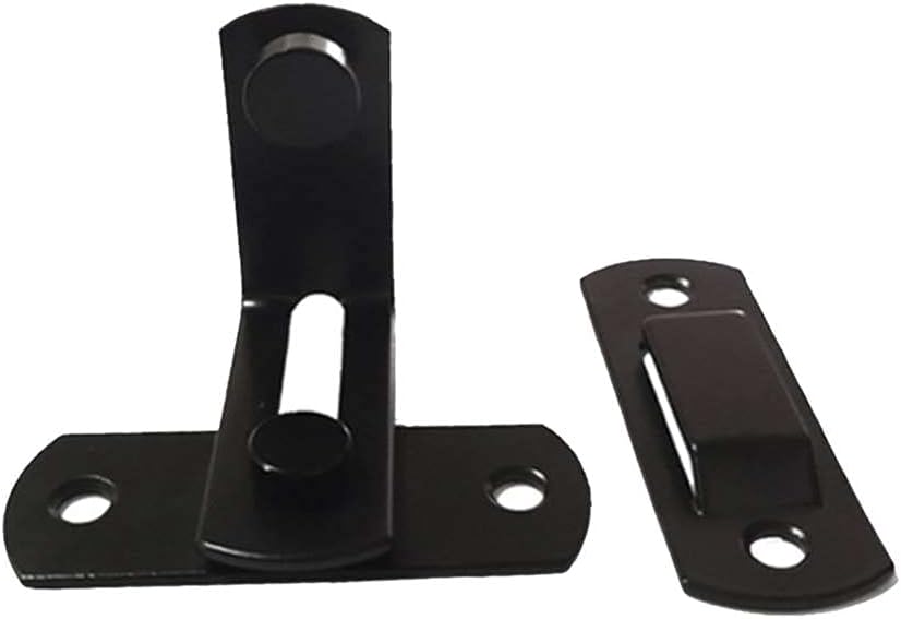 Barn Door Lock, 90 Degree Right Angle Door Latch Stainless Steel Door Lock Right Angle Lock Flip Door Lock Curved Door Buckle with Screws for Doors and Windows 10PCS