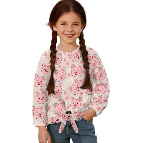 Girls Long Sleeve T Shirts for Kids Soft Lightweight Breathable Casual Daily Wear Tops for Fall Winter