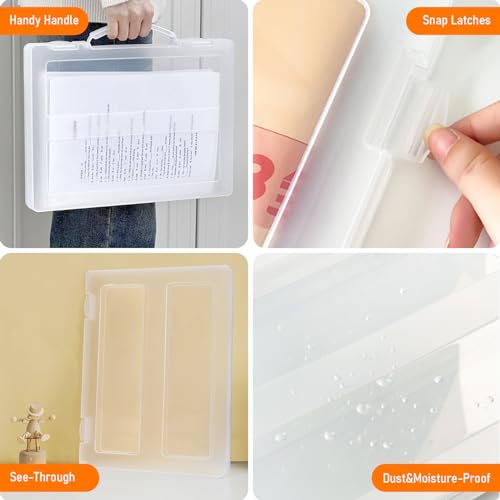 Boîte de rangement pour projets A4 en plastique transparent rigide - 4