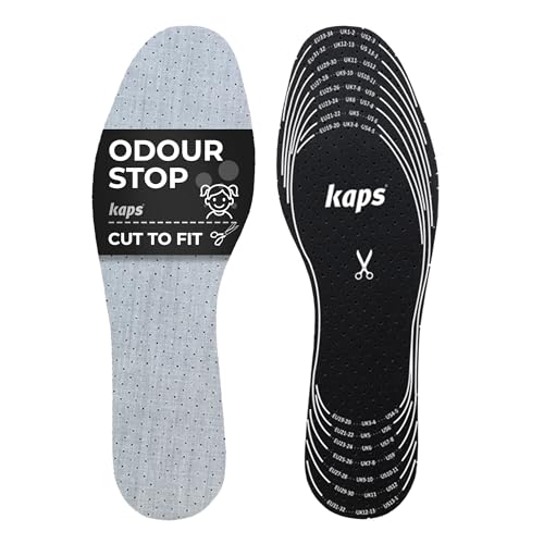Best Shoe Insoles Inserts for Children | Bad Smell Odor-Eater Technology with Breathable Foam |Cut to Fit | Kaps Odour Stop Kids Made in Europe Multicolor