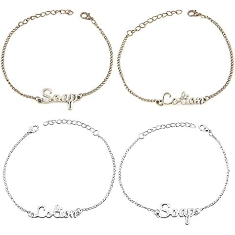 OLYCRAFT 4 Pcs Lotion and Soap Dispenser Chain Labels Tags Silver & Golden Soap and Lotion Bottle Tags Hand Soap Tags for Farmhouse, Rustic Decor, Bathroom, Kitchen Cover