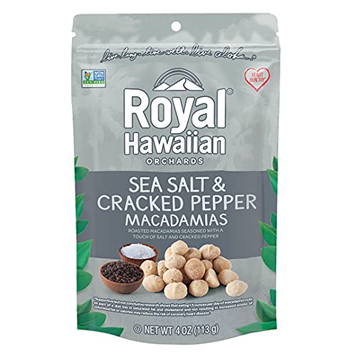 Royal Hawaiian Orchards Sea Salt & Cracked Pepper Macadamia Nuts, 4 Oz